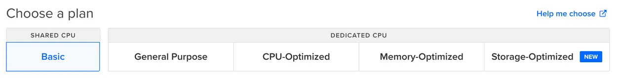 DigitalOcean - Droplet plan